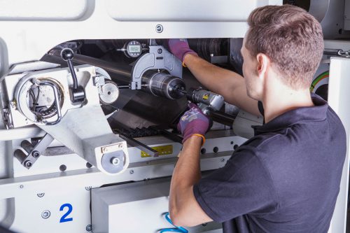 Flexodruckwartung Spannwelle