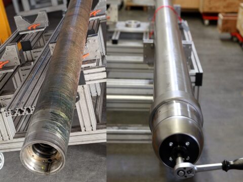 Druckzylinder vorher - nachher