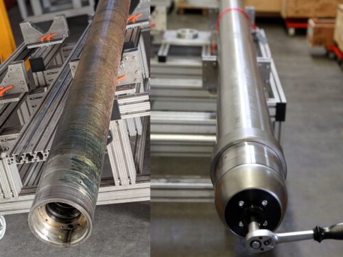 Druckzylinder vorher - nachher